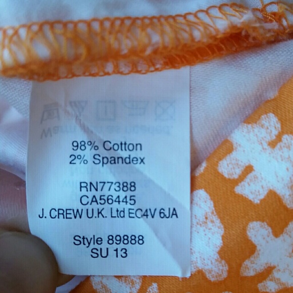 J. Crew orange and white pattern skirt, size 2 - Picture 5 of 6
